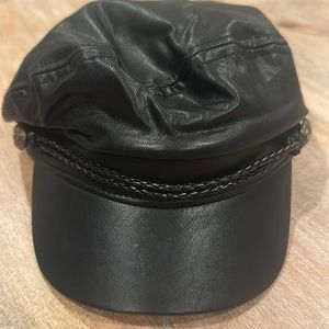 Epoch hats company Faux Leather biker cap. One size. Men or women.